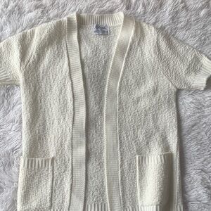 Vintage Milrank Cream Open-Front Cardigan Sweater